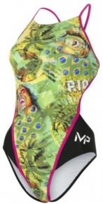 Maillots de bain femme Michael Phelps Corco Lady Open Back Green/Yellow