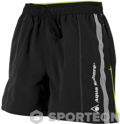 Shorts de natation homme Aqua Sphere Mississippi Black/Light Green