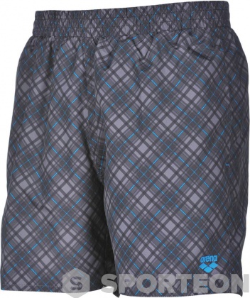 Shorts de natation homme Arena Printed Check 2 Boxer Grey/Turquoise