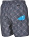 Shorts de natation homme Arena Printed Check 2 Boxer Grey/Turquoise