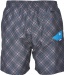 Shorts de natation homme Arena Printed Check 2 Boxer Grey/Turquoise