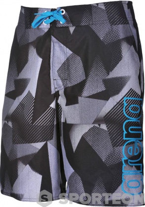 Shorts de natation homme Arena Geometrical Long Bermuda Black/White