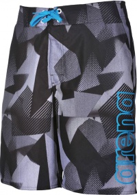 Shorts de natation homme Arena Geometrical Long Bermuda Black/White