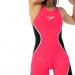 Maillots de bain compétition femme Speedo Fastskin LZR Pure Intent Openback Kneeskin Psycho Red/Black/Silver