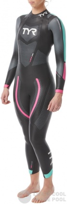 Combinaisons femme Tyr Hurricane Wetsuit Cat 5 Women Black/Turquoise/Fuchsia