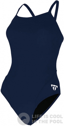 Maillots de bain femme Michael Phelps Solid Mid Back Navy/White