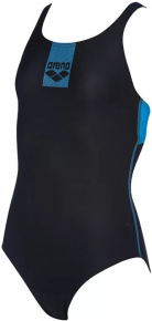 Maillots de bain fille Arena Basics Swim Pro Back One Piece Junior Black/Turquoise