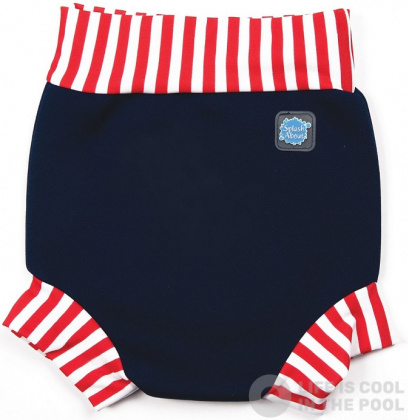 Maillots de bain bebe Splash About Happy Nappy Navy/Red Stripe