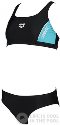 Maillots de bain fille Arena Thrice Two Pieces Junior Black/Martinica/White