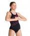 Maillots de bain fille Arena Rhyming Swim Pro Back One Piece Junior Black/Freak Rose