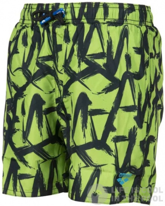 Shorts de bain garçon Arena Fundamentals Allover Boxer Junior Soft Green/Multi