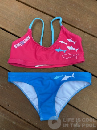 Maillots de bain femme BornToSwim Sharks Bikini Blue/Pink