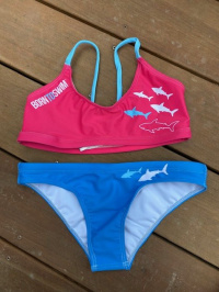 Maillots de bain femme BornToSwim Sharks Bikini Blue/Pink