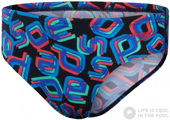 Maillots de bain garcon Speedo Digi Allover 6.5cm Brief Boy Black/Lava Red/Neon Absinthe/Blue