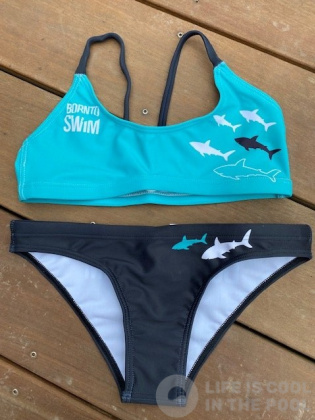 Maillots de bain femme BornToSwim Sharks Bikini Black/Turquoise