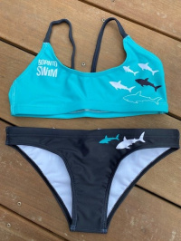 Maillots de bain femme BornToSwim Sharks Bikini Black/Turquoise