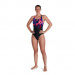 Maillots de bain femme Speedo Placement Digital Powerback Black/Phoenix Red/Blue Flame/Ultraviolet