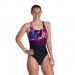 Maillots de bain femme Speedo Placement Digital Powerback Black/Phoenix Red/Blue Flame/Ultraviolet