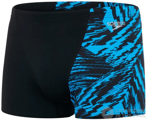 Maillots de bain homme Speedo Allover V-Cut Aquashort Black/Pool