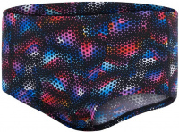 Maillots de bain homme Speedo Kaleidoscope V 17cm Club Training Allover Brief Black/Blue/Light Adriatic/Fluo Tangerine