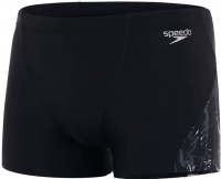 Maillots de bain homme Speedo Allover V-Cut Aquashort Black/White/USA Charcoal