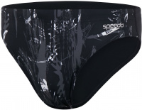 Maillots de bain homme Speedo Allover 7cm Brief Black/White/USA Charcoal