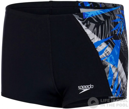 Maillots de bain garcon Speedo Digital Panel Aquashort Boy Black/Pool/Chroma Blue/White