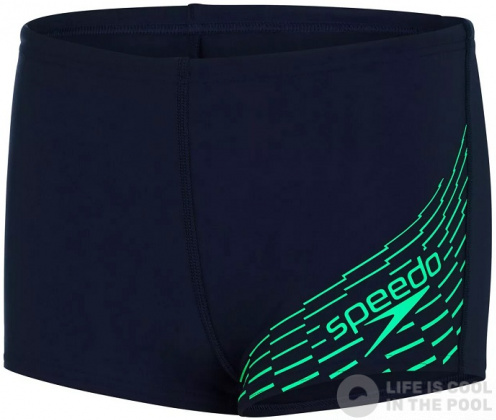 Maillots de bain homme Speedo Medley Logo Aquashort Boy Navy/Fake Green