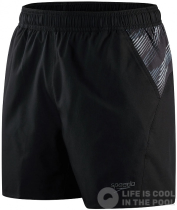 Shorts de natation homme Speedo Sport Panel 16 Watershort Black/USA Charcoal/Shark Grey