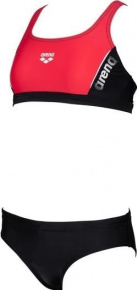 Maillots de bain fille Arena Thrice Two Pieces Junior Black/Anguria/White