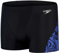 Maillots de bain homme Speedo Allover V-Cut Aquashort Black/Chroma Blue