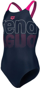 Maillots de bain fille Arena Girls Swimsuit V Back Graphic Navy/Freak Rose