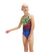 Maillots de bain fille Speedo Digital Placement Medalist Girl Blue Flame/Black/Fluo Green/Orange