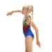 Maillots de bain fille Speedo Digital Placement Medalist Girl Blue Flame/Black/Fluo Green/Orange