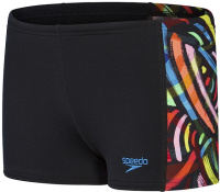 Maillots de bain garcon Speedo Digital Panel Aquashort Boy Black/Volcanic/Fluo Green/Yellow/Lapis