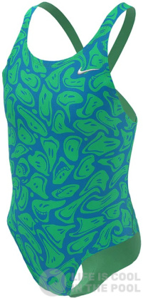 Maillots de bain fille Nike Hydrastrong Multi Print Girls Electric Algae