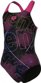 Maillots de bain fille Arena Girls Galactics Swimsuit Swim Pro Back Black/Freak Rose