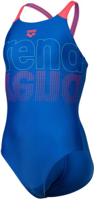 Maillots de bain fille Arena Girls Swimsuit V Back Graphic Royal/Fluo Red