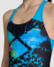 Maillots de bain fille Arena Girls Multi Pixels Swim Pro Back Black/Turquoise