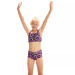 Maillots de bain fille Speedo Printed Boyleg 2 Piece Girl Black/Rose/Miami Lilac