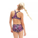 Maillots de bain fille Speedo Printed Boyleg 2 Piece Girl Black/Rose/Miami Lilac