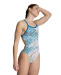 Maillots de bain femme Arena Planet Water Swimsuit Challenge Back Blue Cosmo/White Multi