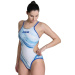 Maillots de bain femme Arena One Dreams Double Cross One Piece Neon Blue/Silver/White