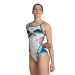 Maillots de bain femme Arena Planet Swimsuit Super Fly Back White/Blue Cosmo