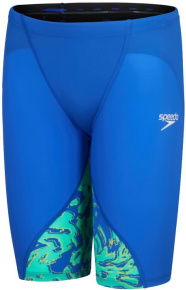 Maillots de bain compétition garçon Speedo Fastskin LZR Ignite Jammer Boy Cobalt Pop/Green Glow