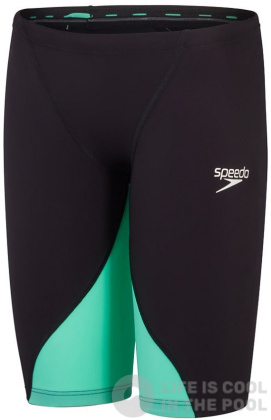 Maillots de bain compétition garçon Speedo Fastskin LZR Ignite Jammer Boy Black/Green Glow