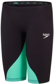 Maillots de bain compétition garçon Speedo Fastskin LZR Ignite Jammer Boy Black/Green Glow