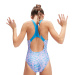 Maillots de bain fille Speedo Printed Medalist Girl Baja Blue/Neon Violet/White