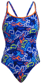 Maillots de bain femme Funkita Broken Hearts Diamond Back One Piece 