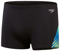 Maillots de bain homme Speedo Allover Digi V-Cut Aquashort Black/True Cobalt